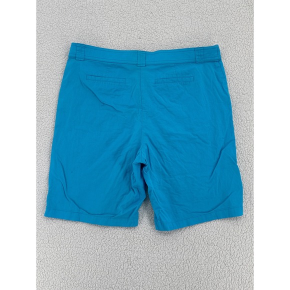 White Stag Women's Bermuda Shorts Aqua Wave Blue Cotton Blend Size 16 - Picture 4 of 5